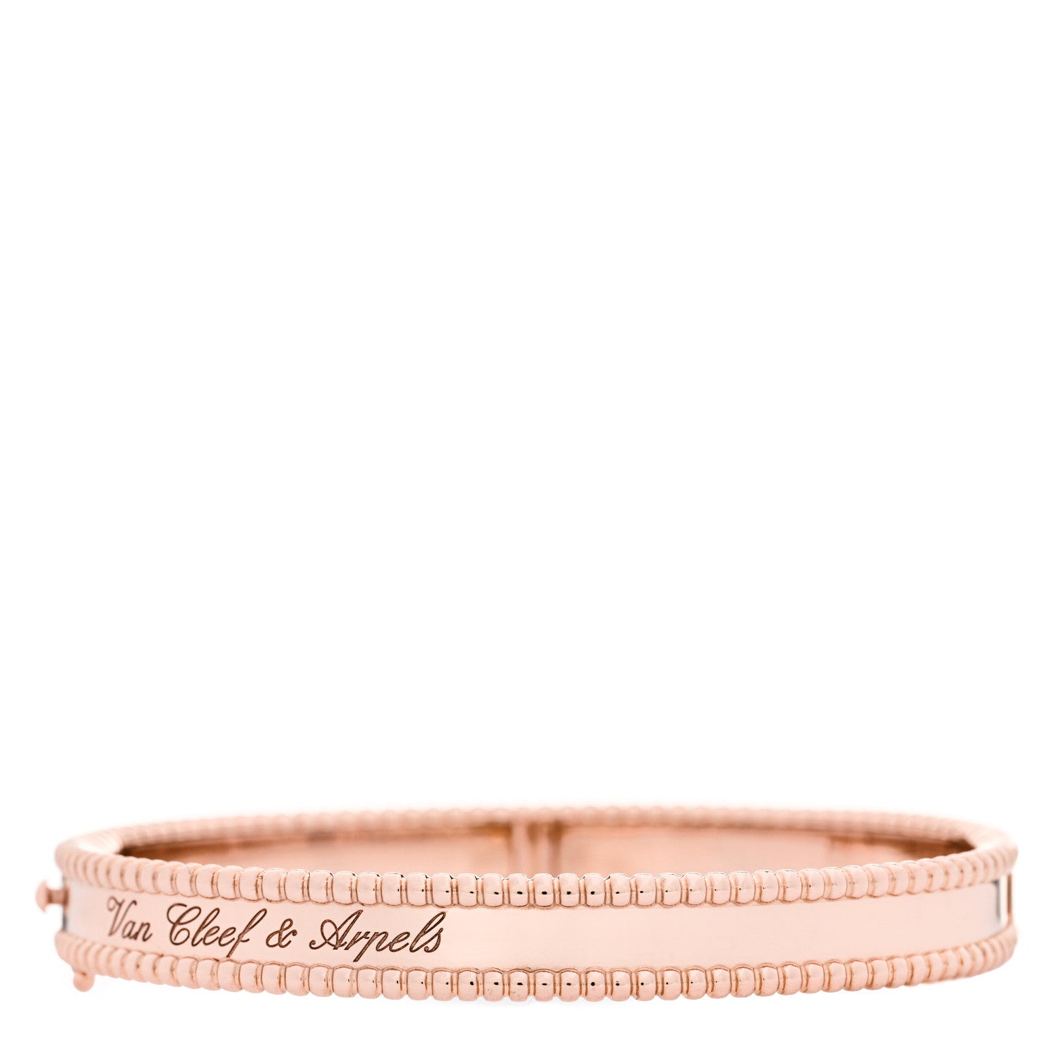 Van Cleef & Arpels 18K Rose Gold Perlee Signature Bangle Bracelet M 2 of 4