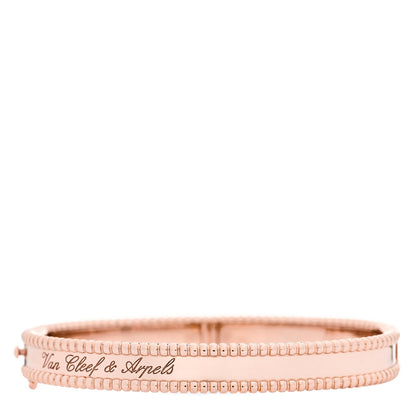Van Cleef & Arpels 18K Rose Gold Perlee Signature Bangle Bracelet M 2 of 4