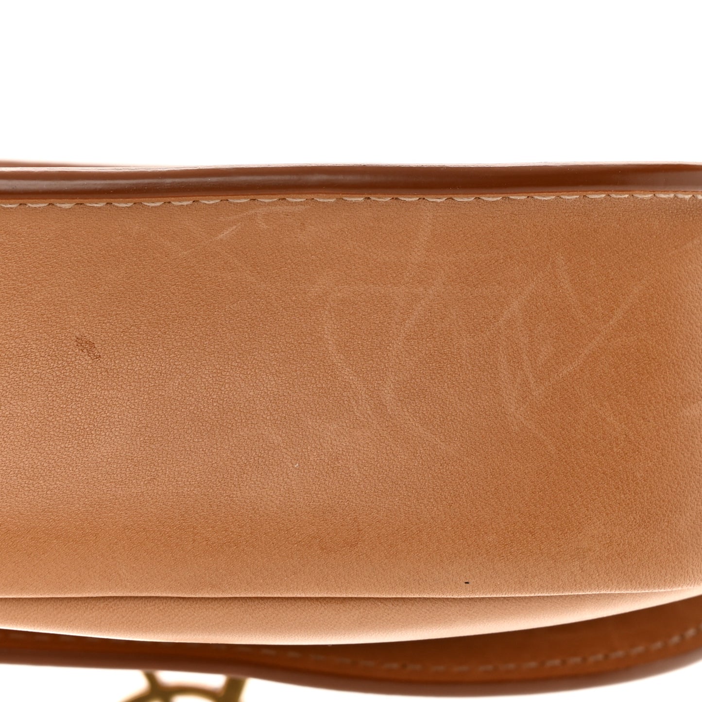 Smooth Vintage Calfskin Small Kaia Satchel Brown Gold