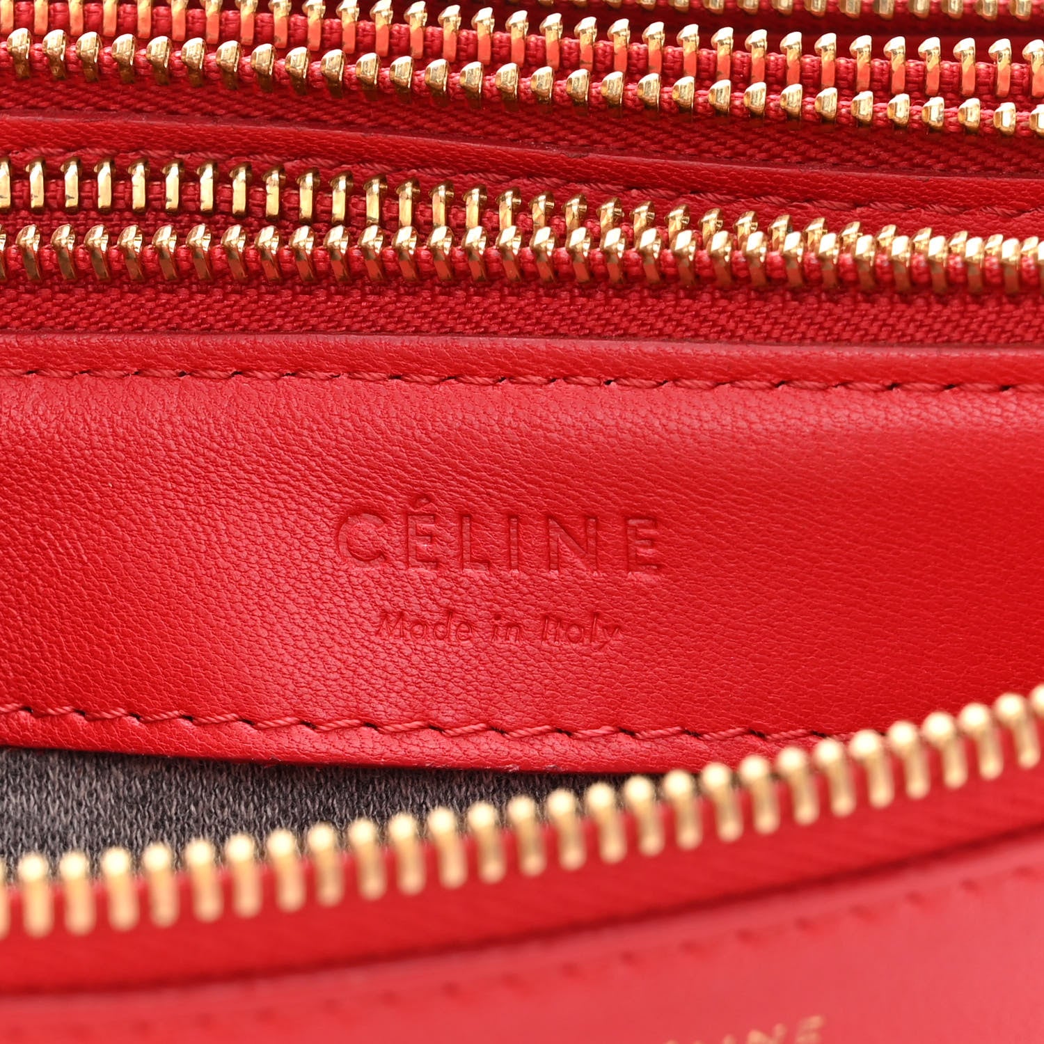 Celine Lambskin Small Trio Crossbody Bag Red 8 of 13