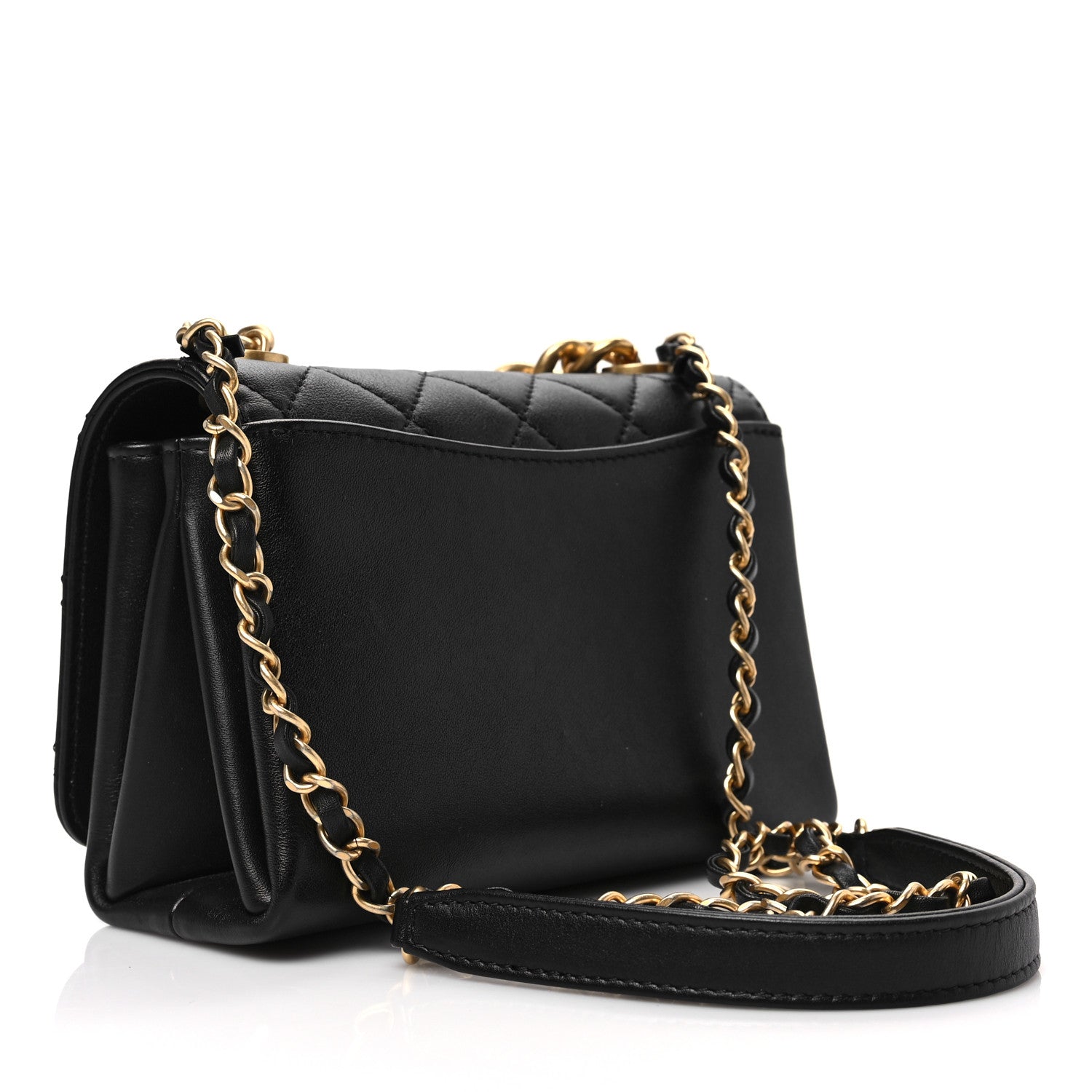 Chanel Calfskin Quilted Pearl Jewel Chain Flap Black 3 of 8