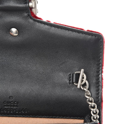 Gucci Velvet GG Monogram Super Mini Dionysus Shoulder Bag Red Cipria Black 11 of 13