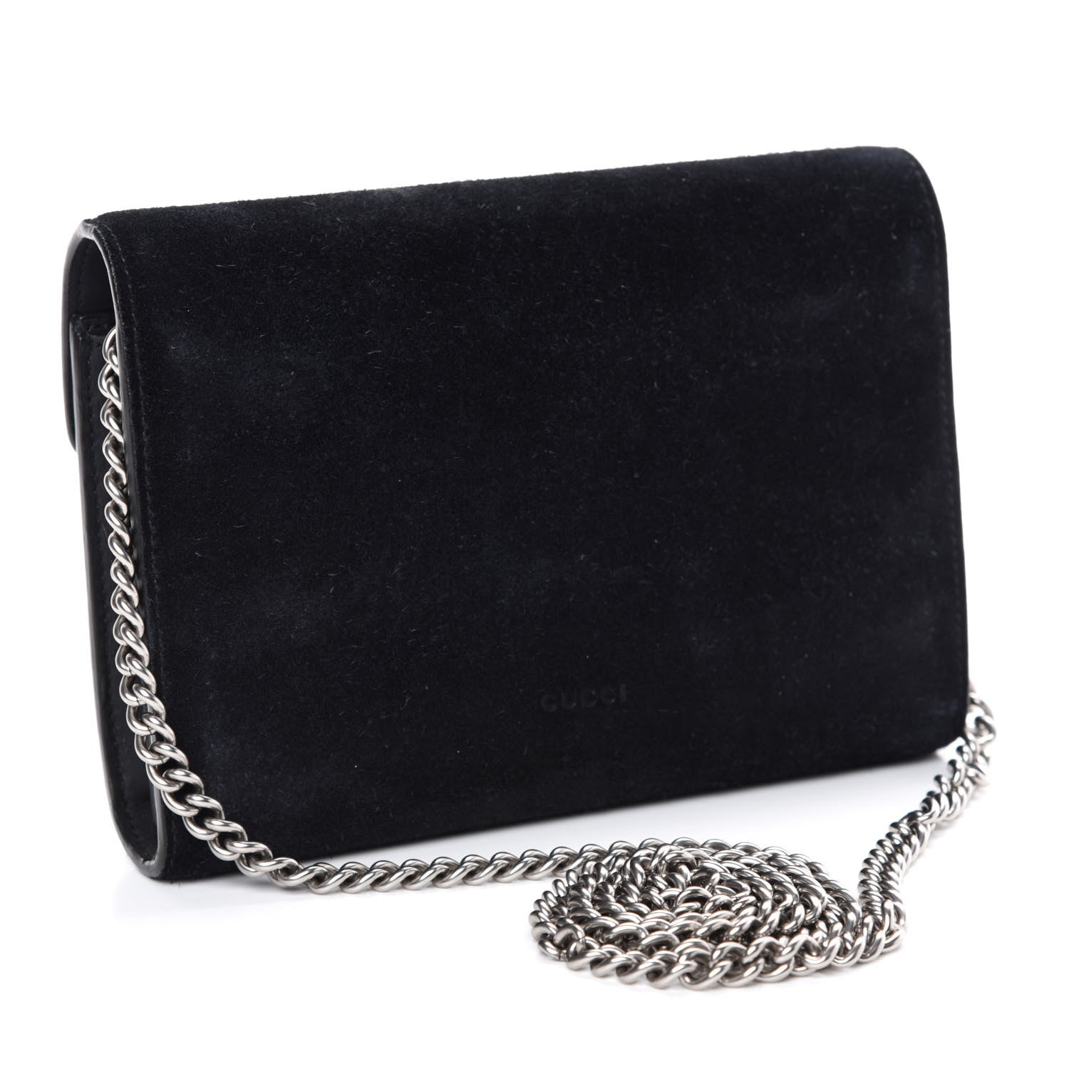 Gucci Suede Mini Dionysus Chain Wallet Black 3 of 11