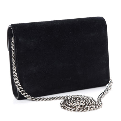 Gucci Suede Mini Dionysus Chain Wallet Black 3 of 11