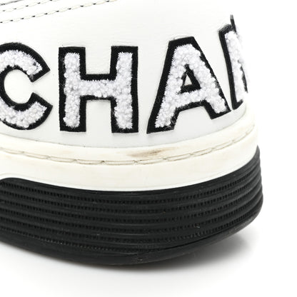 Chanel Calfskin Womens Logo Sneakers 40 White Black 12 of 12