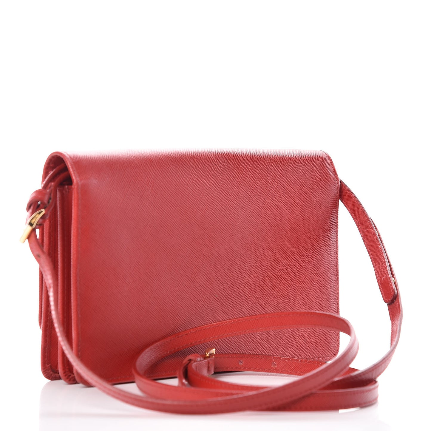 Saffiano Metal Flap Wallet With Strap Fuoco