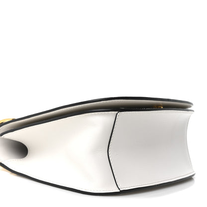 Prada City Calf Striped Pionniere Saddle Bag White Black 8 of 9