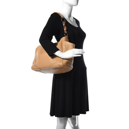 Prada Vitello Daino Side Pocket Hobo Sabbia 2 of 9
