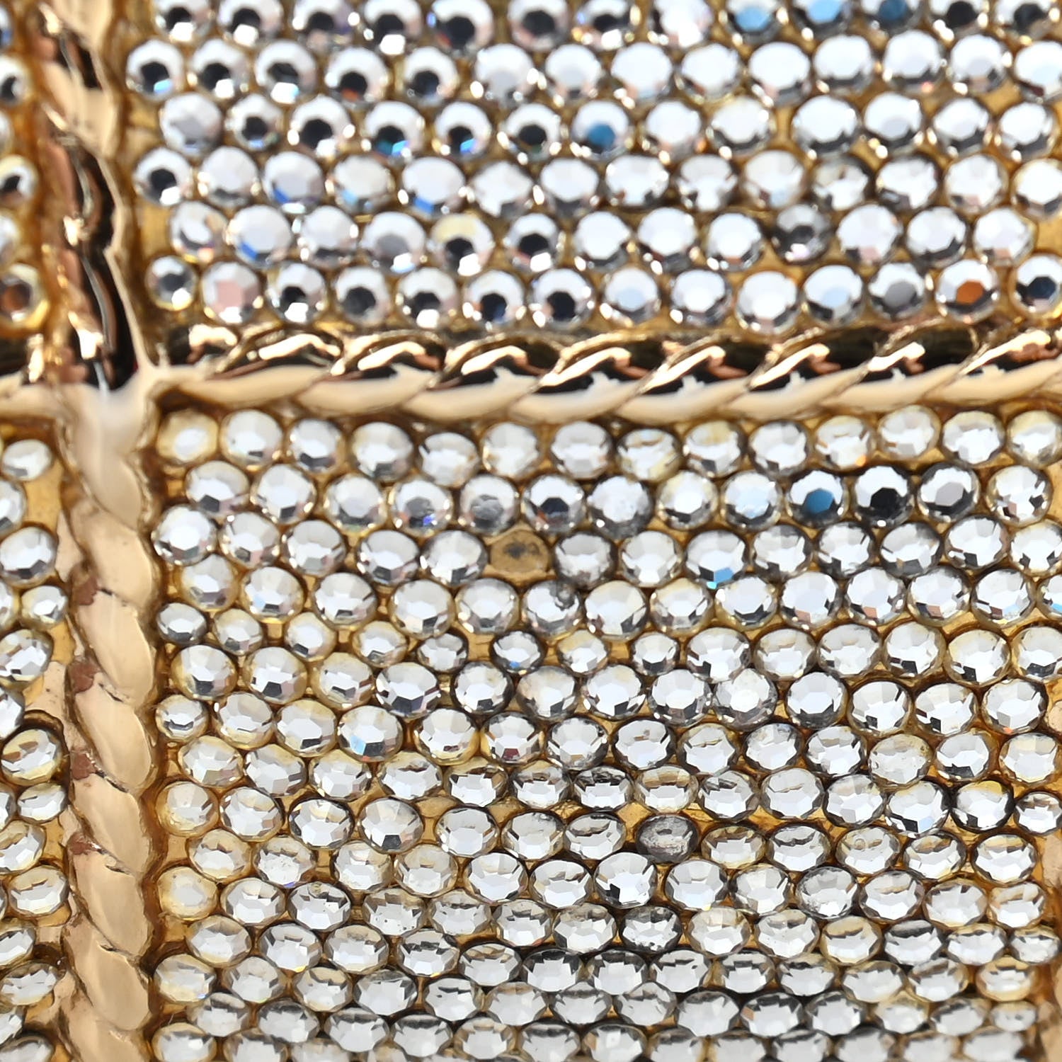 Judith Leiber Swarovski Crystal Minaudiere Clutch Gold Silver 9 of 9