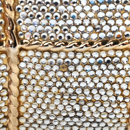 Judith Leiber Swarovski Crystal Minaudiere Clutch Gold Silver 9 of 9