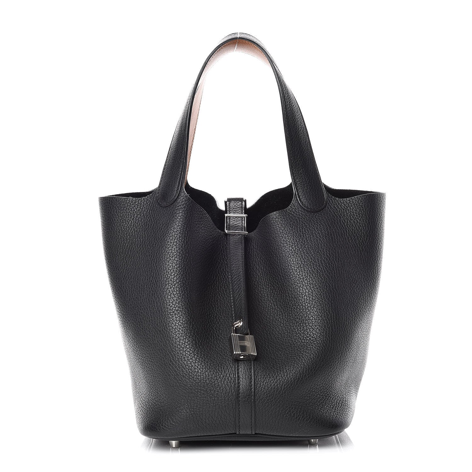 Hermes Taurillon Clemence Picotin Lock 22 MM Black Gold 1 of 12