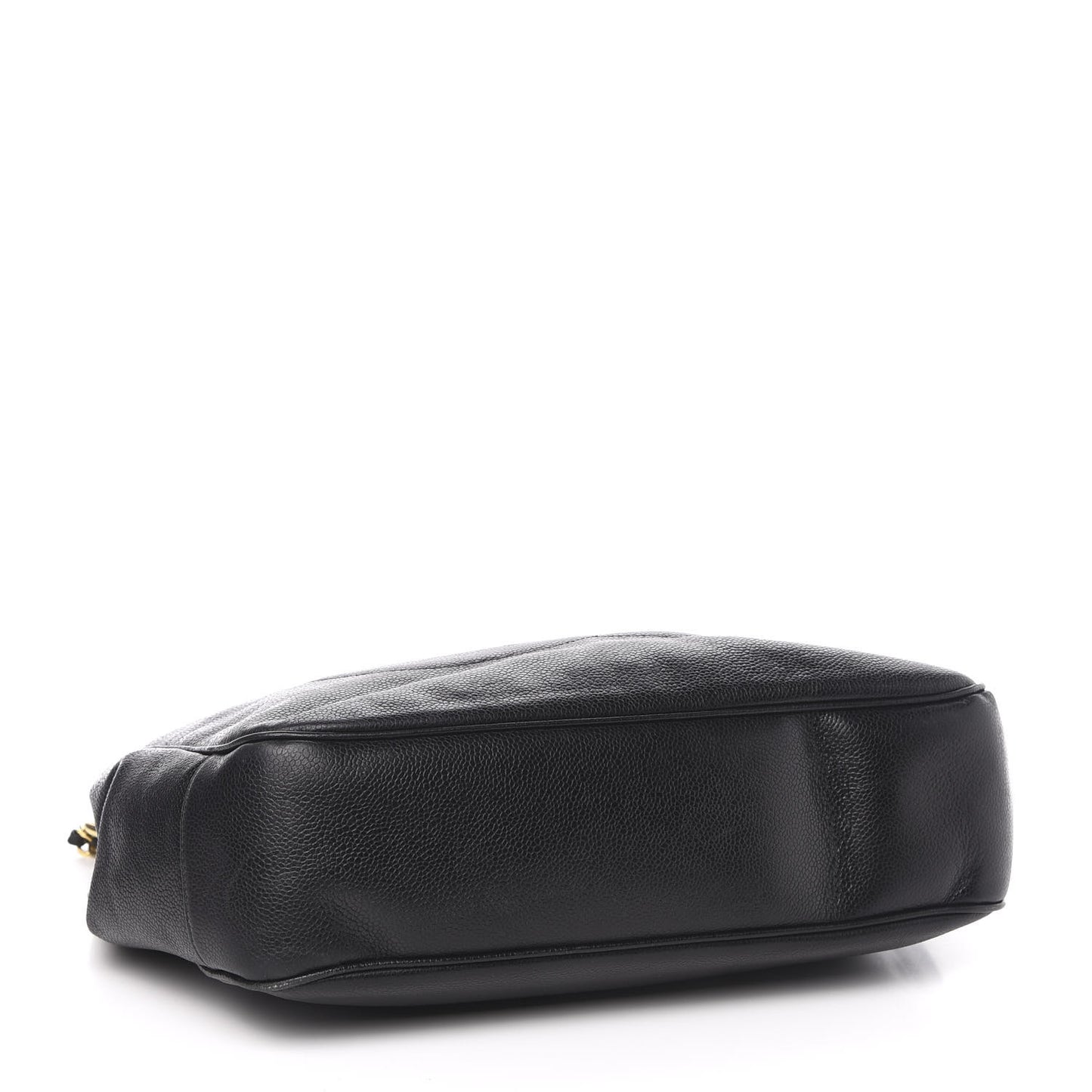 Caviar CC Zip Top Shoulder Bag Black