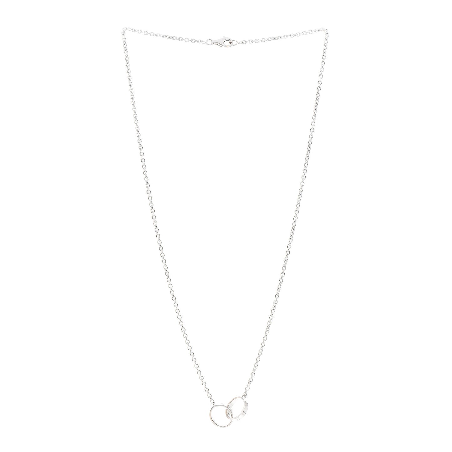 18K White Gold Interlocking LOVE Necklace
