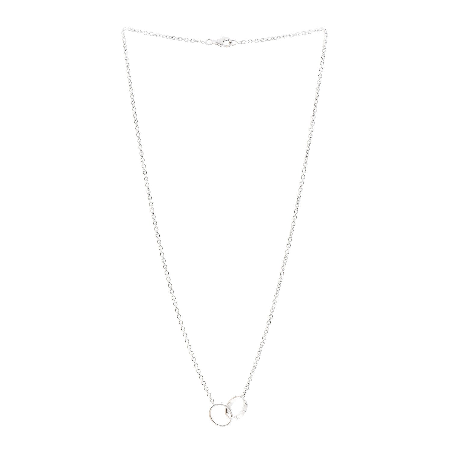Cartier 18K White Gold Interlocking LOVE Necklace 3 of 7