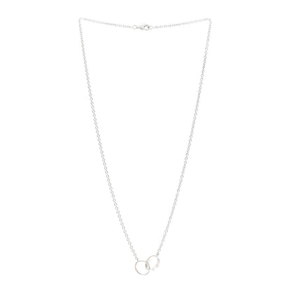 Cartier 18K White Gold Interlocking LOVE Necklace 3 of 7