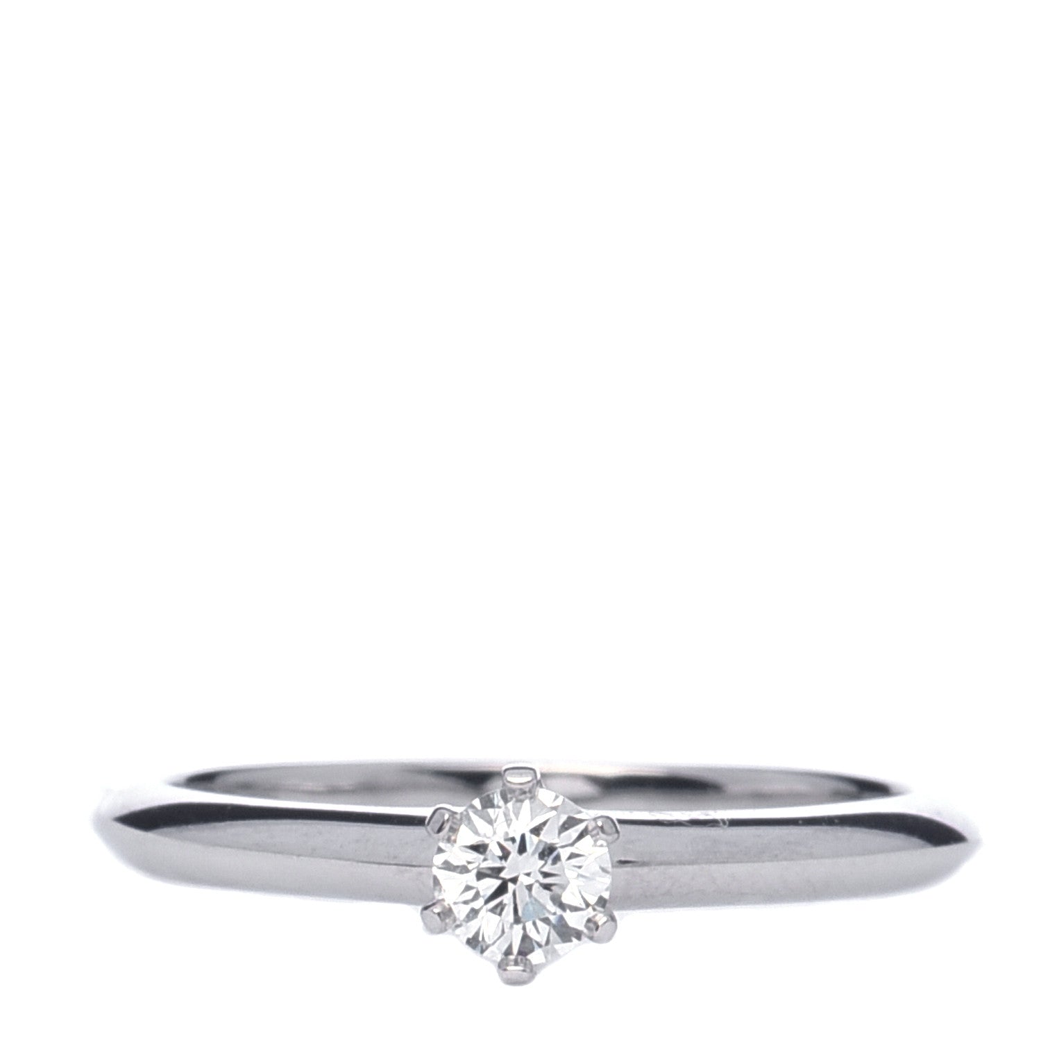 Tiffany Platinum Diamond .20ct Solitaire Engagement Ring 50 5.25 1 of 6
