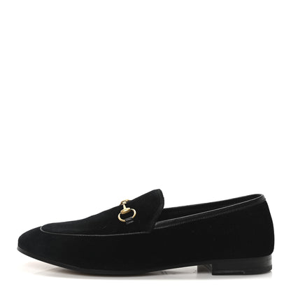 Gucci Velvet Horsebit Womens Jordaan Loafers 41 Black 1 of 10