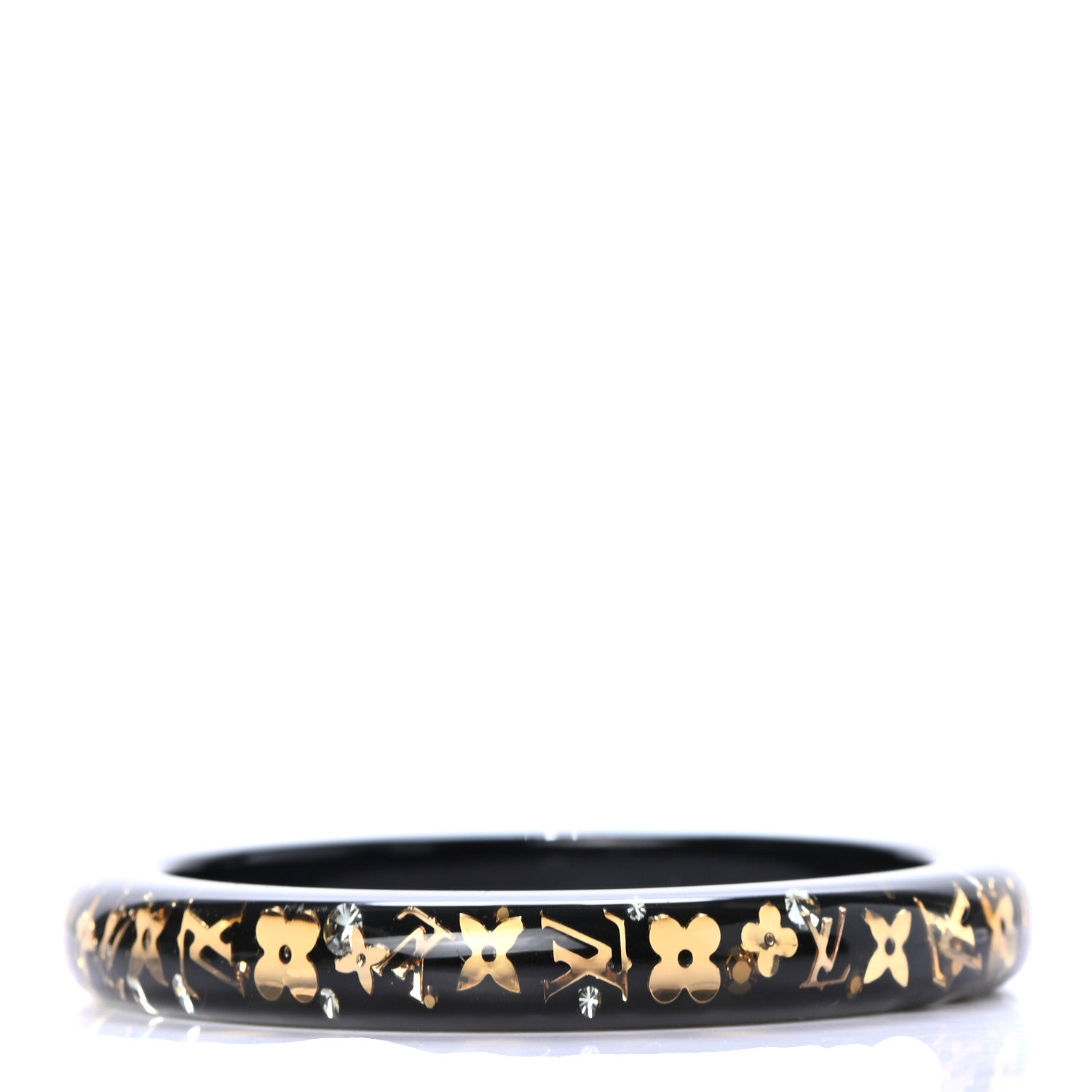 Louis Vuitton Resin Swarovski Medium Inclusion Bracelet PM Black 3 of 4