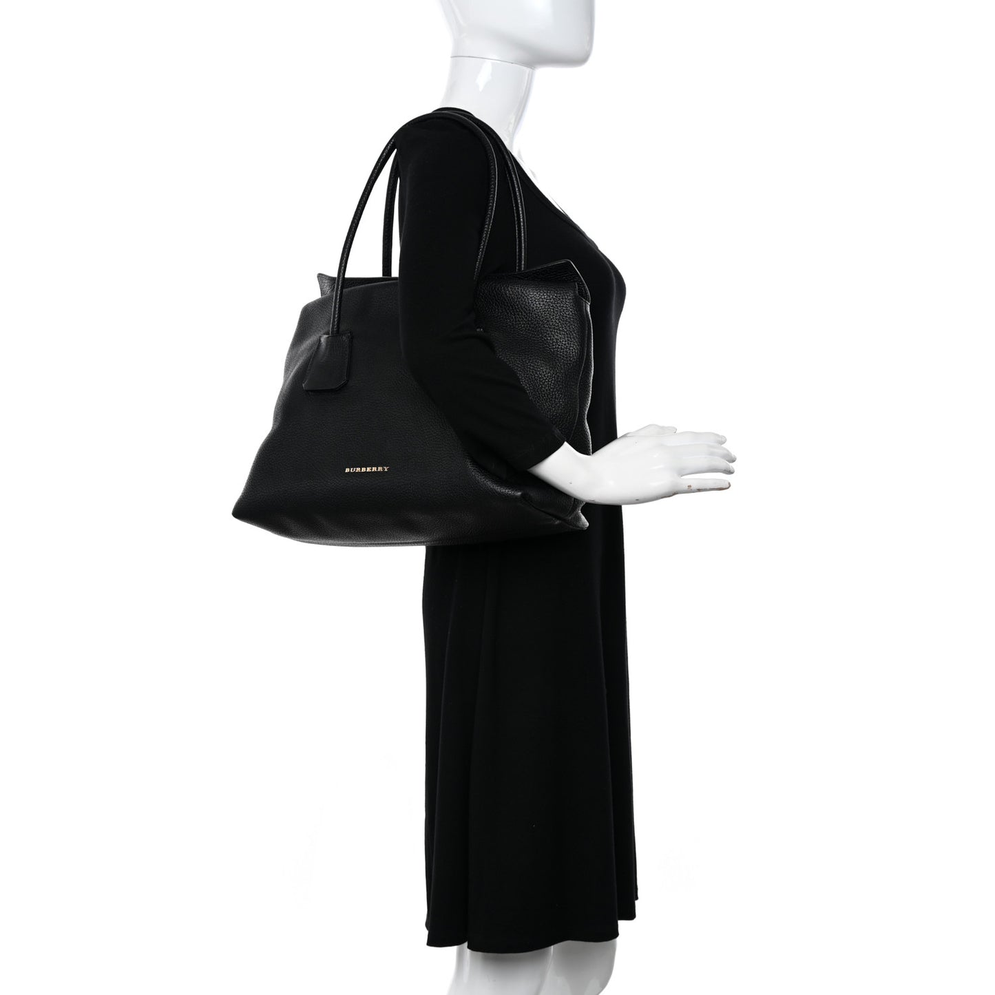 London Grainy Calfskin Medium Baynard Tote Black