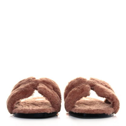 Hermes Woolskin Oran Sandals 35 Rose Aube 2 of 8