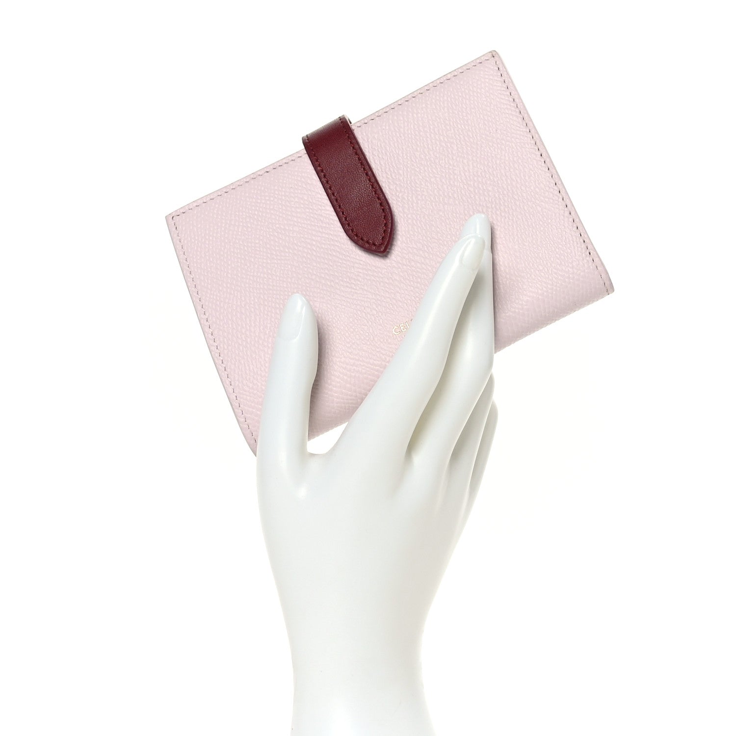 Celine Grained Calfskin Medium Multifunction Strap Wallet Peony Carmin 2 of 7
