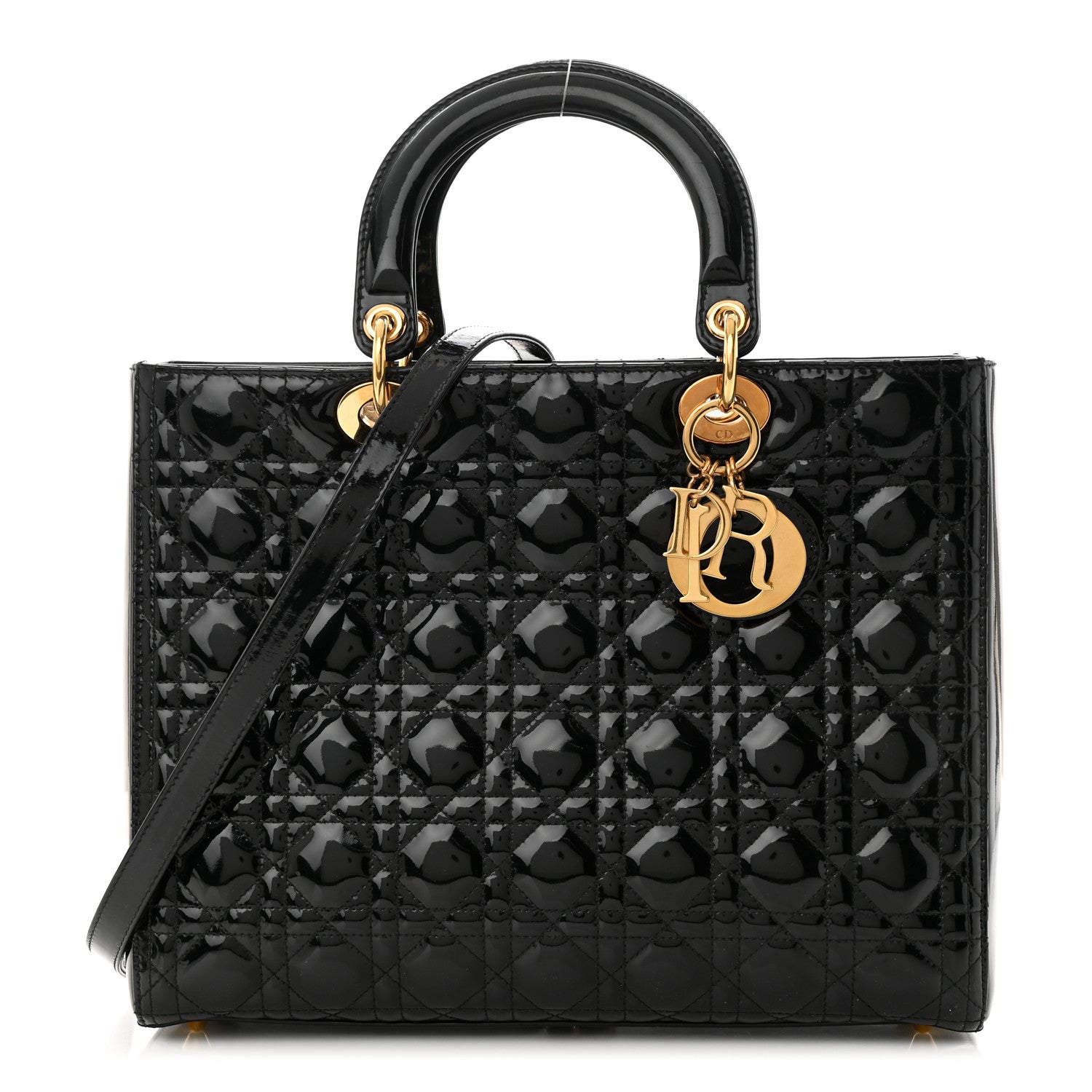 Christian Dior Patent Cannage Large Lady Dior Black 1 of 14