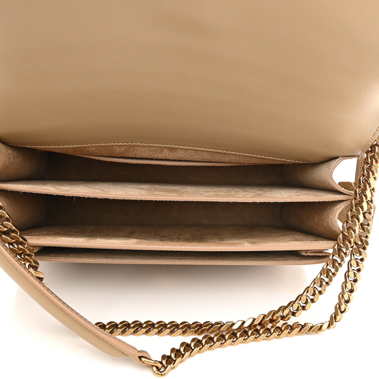 Saint Laurent Calfskin Large Monogram Sunset Dark Beige 4 of 8