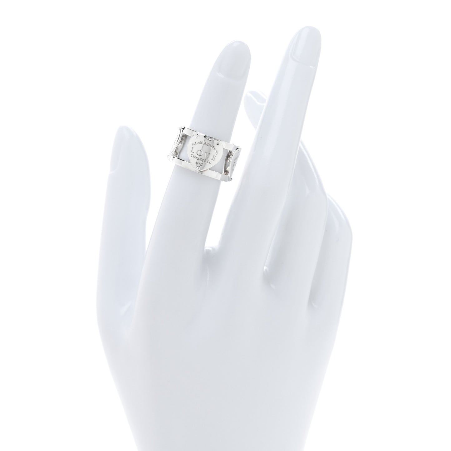 Sterling Silver Return to Tiffany Heart Wide Band Ring 50 5.25