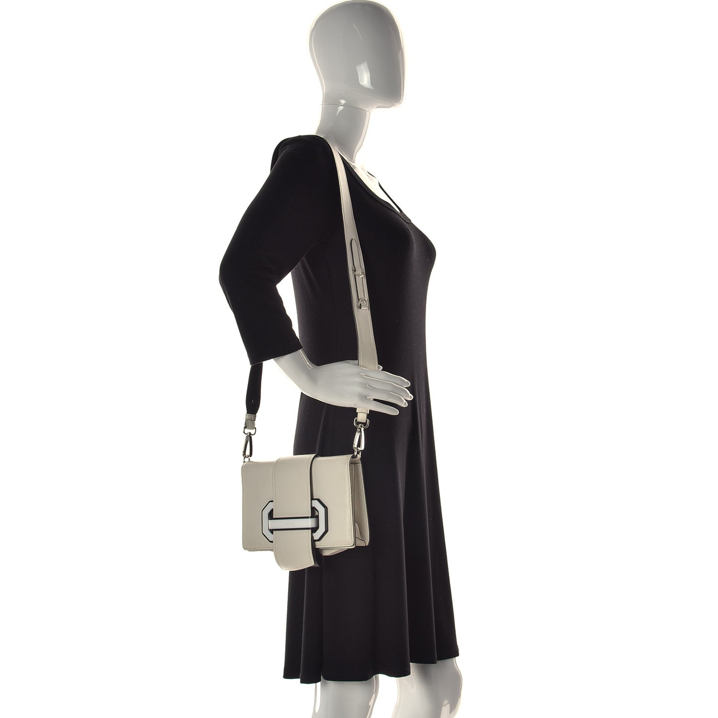 City Calf Plex Ribbon Bag White