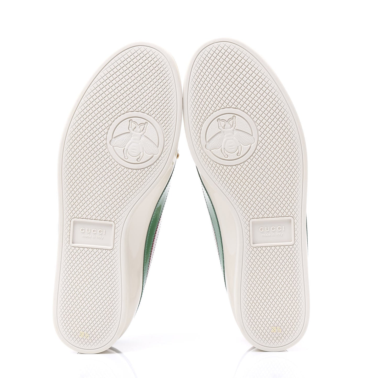 Patent Crystal Web GG Womens Falacer Sneakers 38.5 Mystic White New Shamarock Red