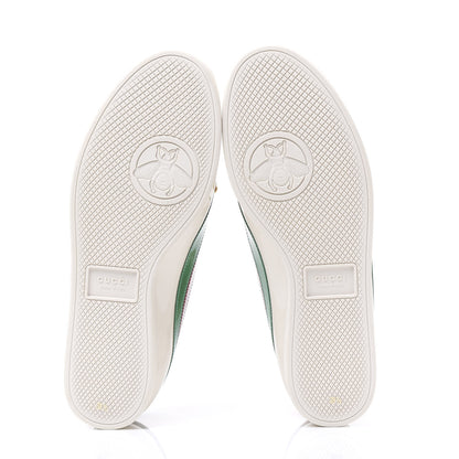 Gucci Patent Crystal Web GG Womens Falacer Sneakers 38.5 Mystic White New Shamarock Red 5 of 9