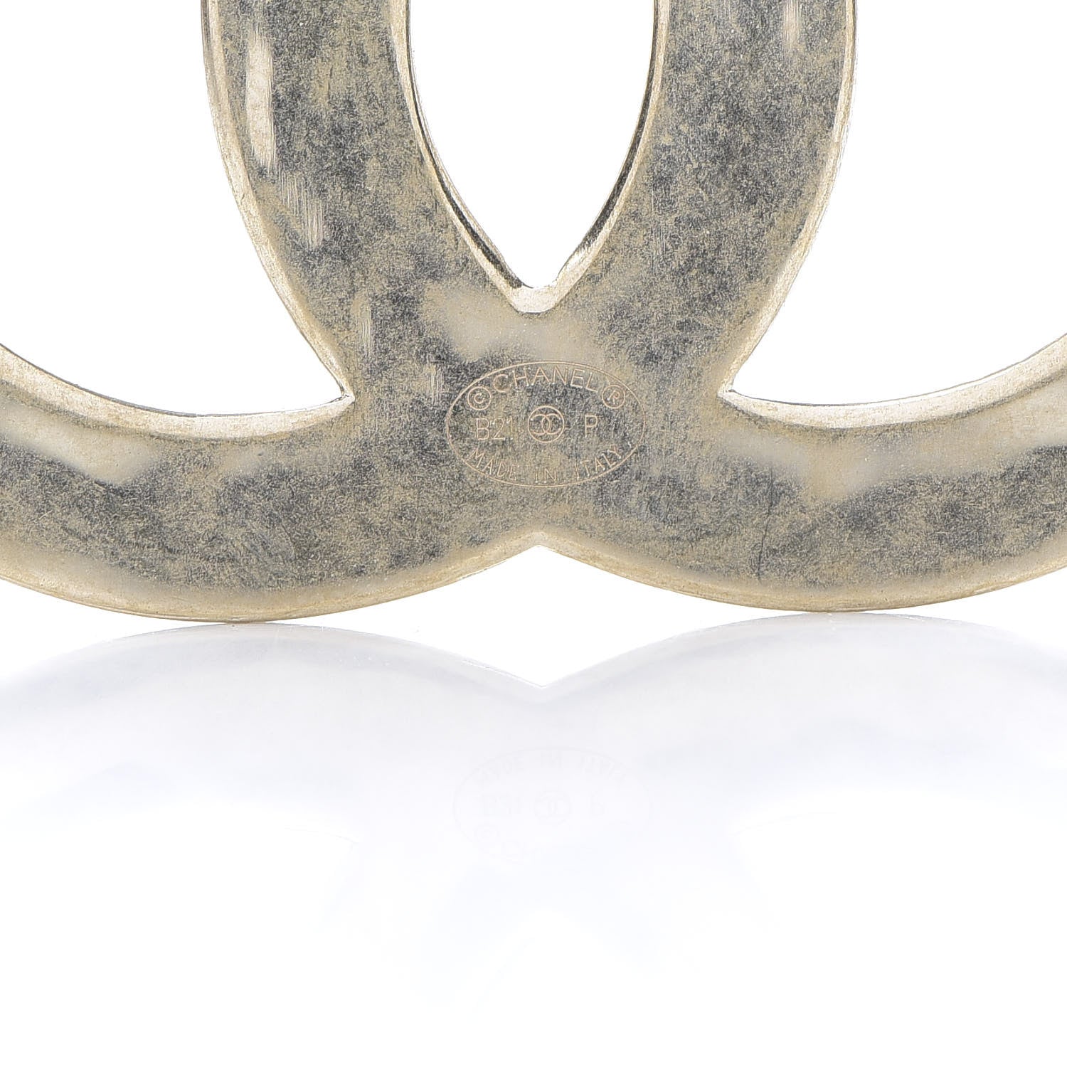 Chanel Metal CC Diamond Quilted Brooch Light Gold 4 of 5