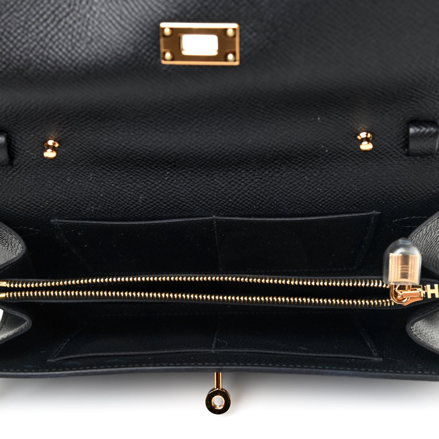 Hermes Epsom Matte Alligator Touch Kelly Wallet To Go Black 4 of 4