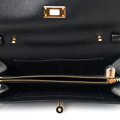 Hermes Epsom Matte Alligator Touch Kelly Wallet To Go Black 4 of 4
