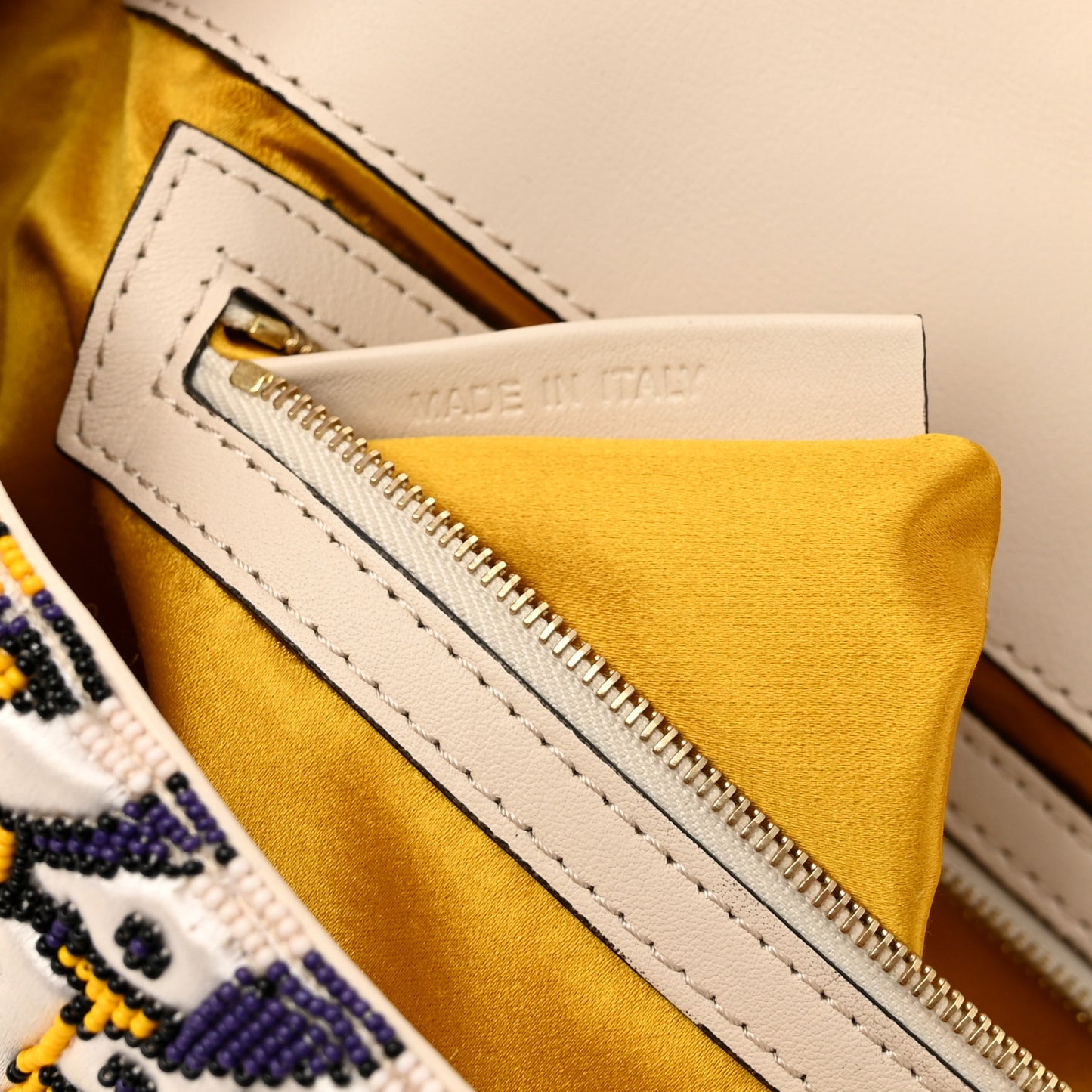Satin Beaded Embroidered Baguette Multicolor