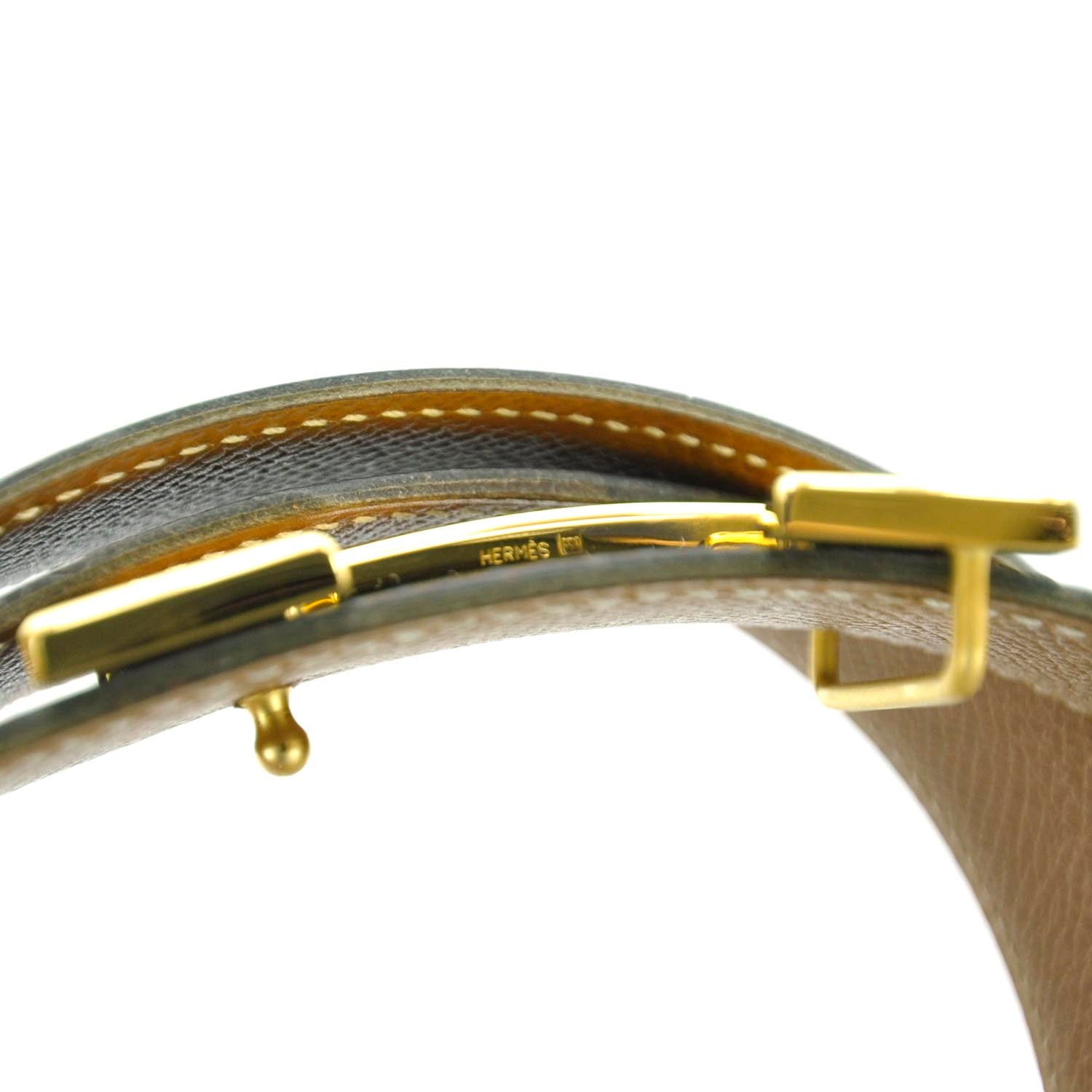 Hermes Box Epsom Leather Reversible H Belt 70 Noir Gold 4 of 5