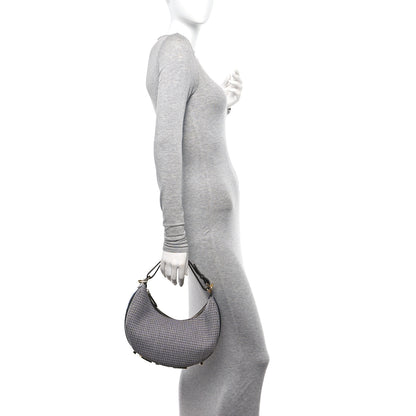 Fendi Wool Vitello Grace Small Houndstooth Small Fendigraphy Hobo Bag Grigio Anthracite 2 of 10