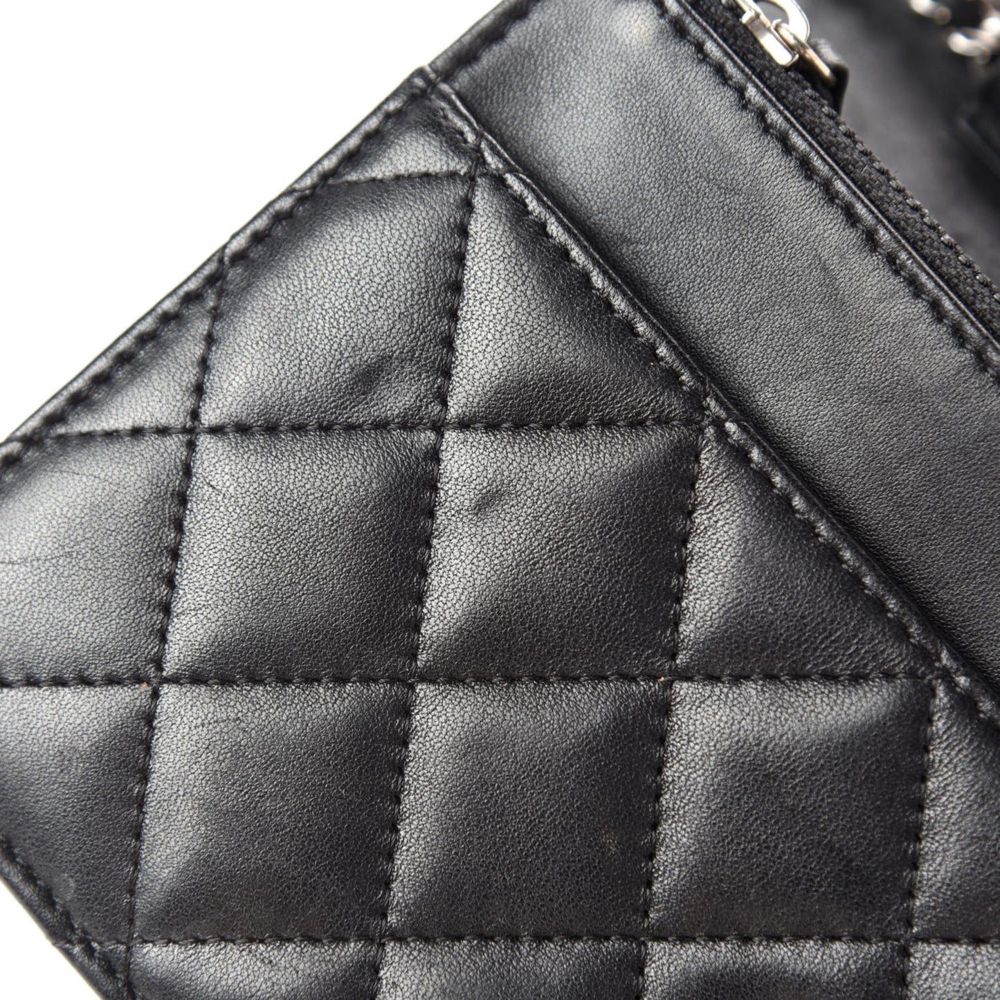 Lambskin Quilted Wallet On Chain WOC Black