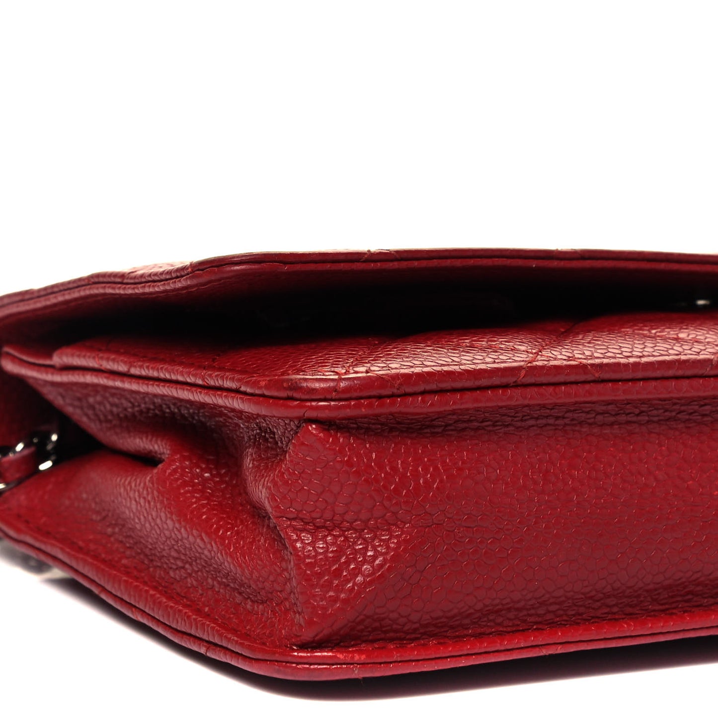 Caviar Quilted Wallet on Chain WOC Red