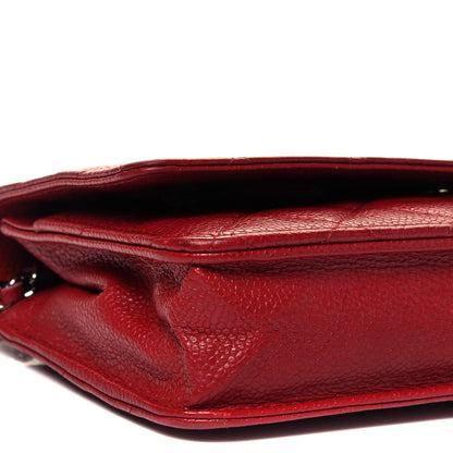 Chanel Caviar Quilted Wallet on Chain WOC Red 8 of 9