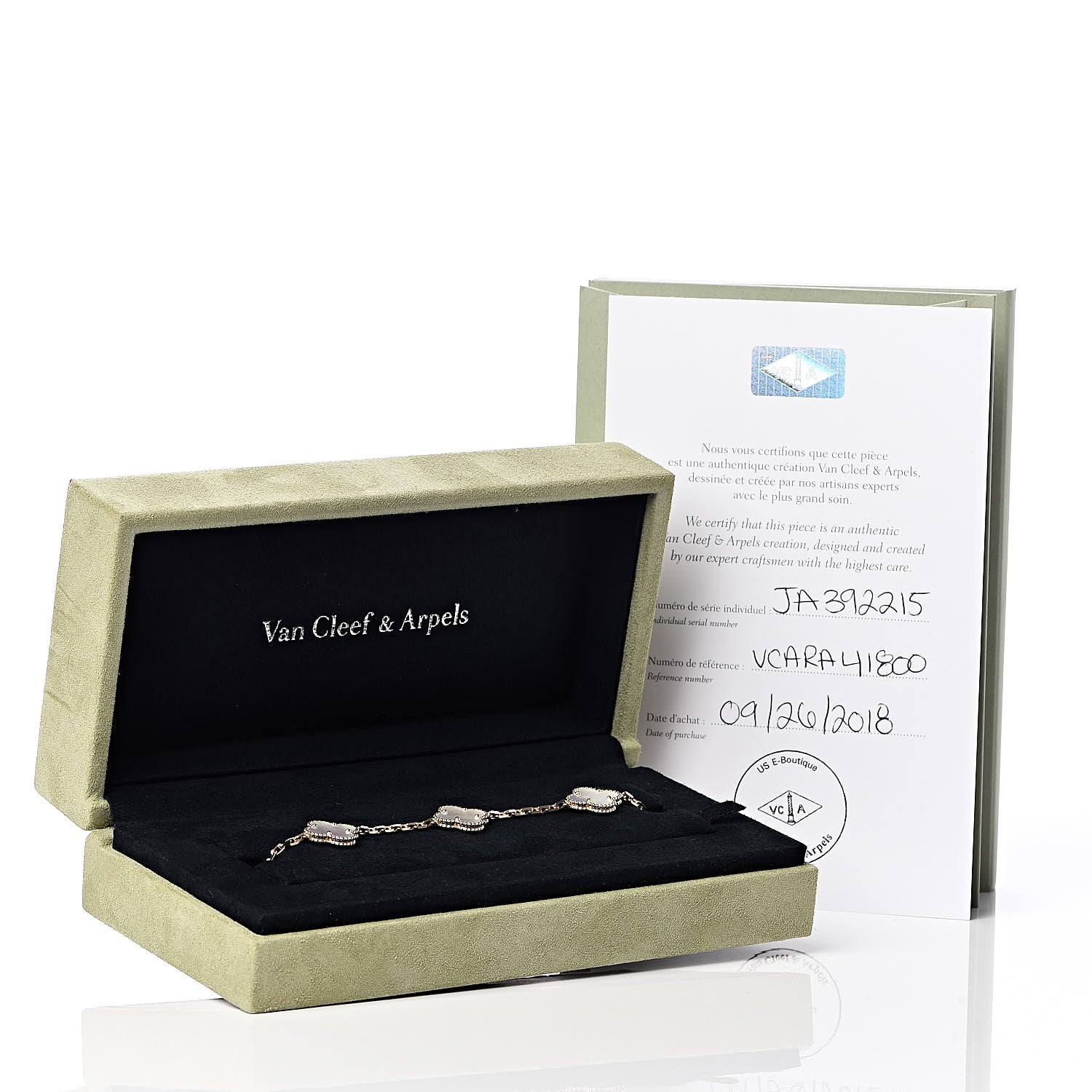 Van Cleef & Arpels 18K Yellow Gold Mother of Pearl 5 Motifs Vintage Alhambra Bracelet 5 of 5
