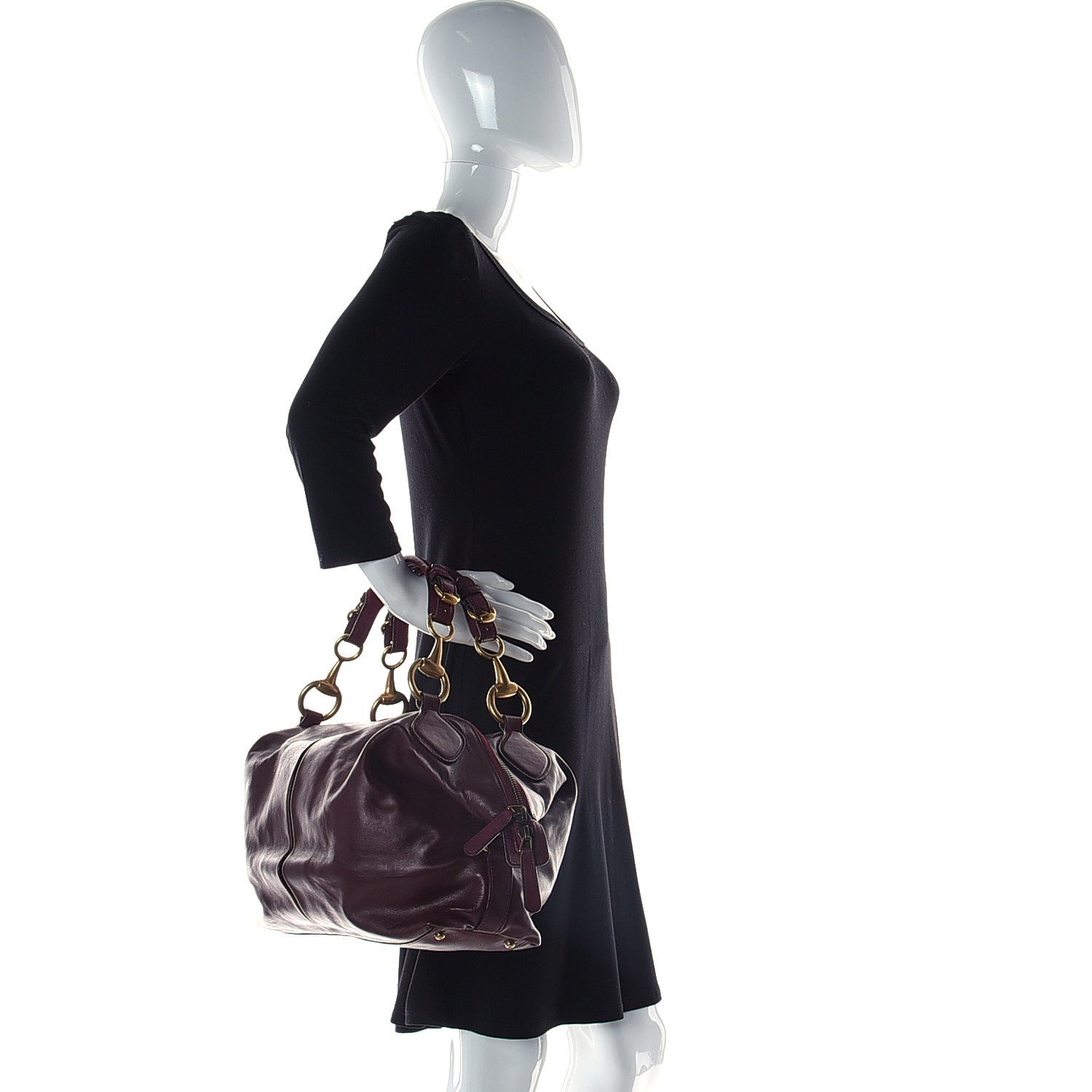 Gucci Soft Calfskin Icon Top Handle Bag Burgundy 2 of 19