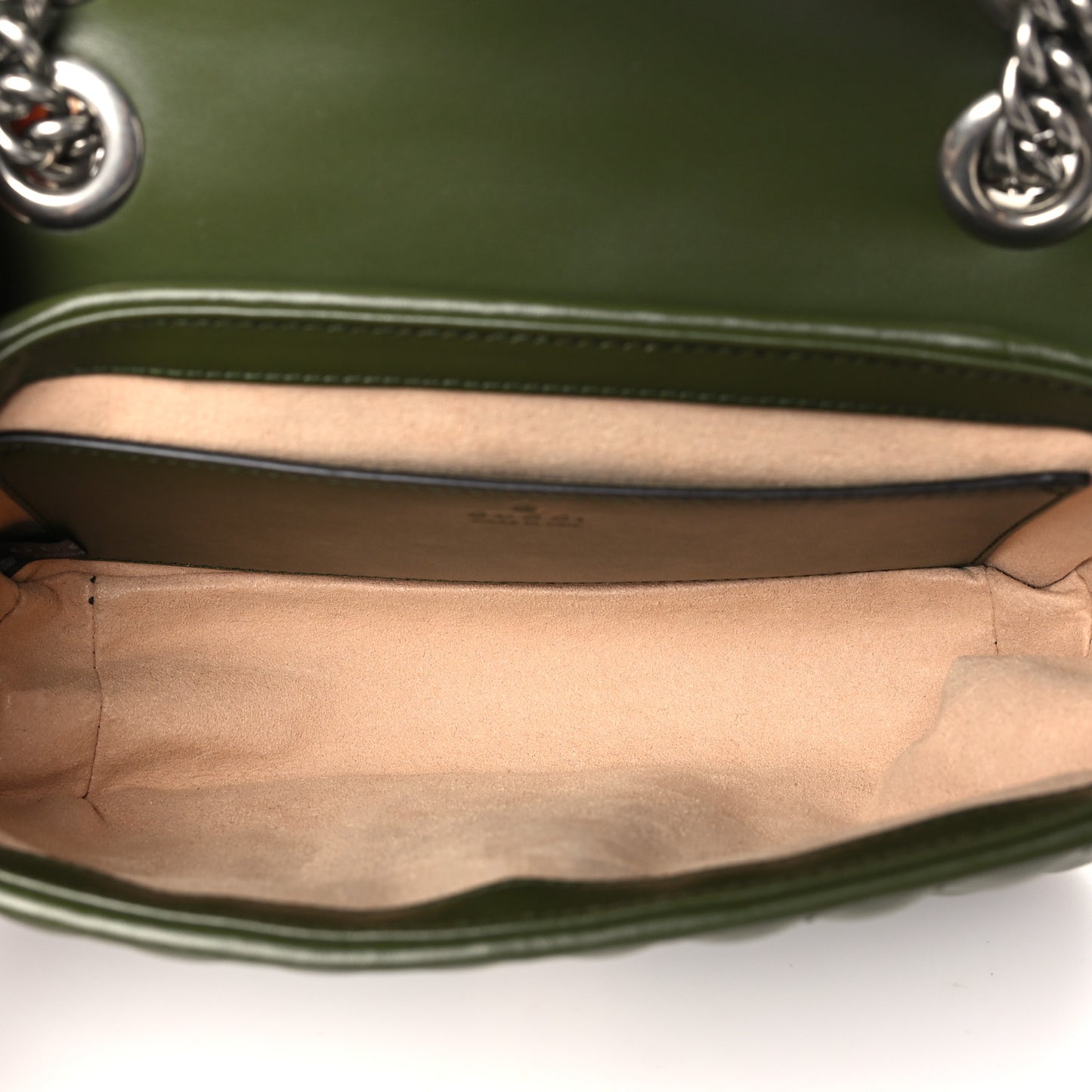 Calfskin Matelasse Aria Mini GG Marmont Shoulder Bag Military Wood