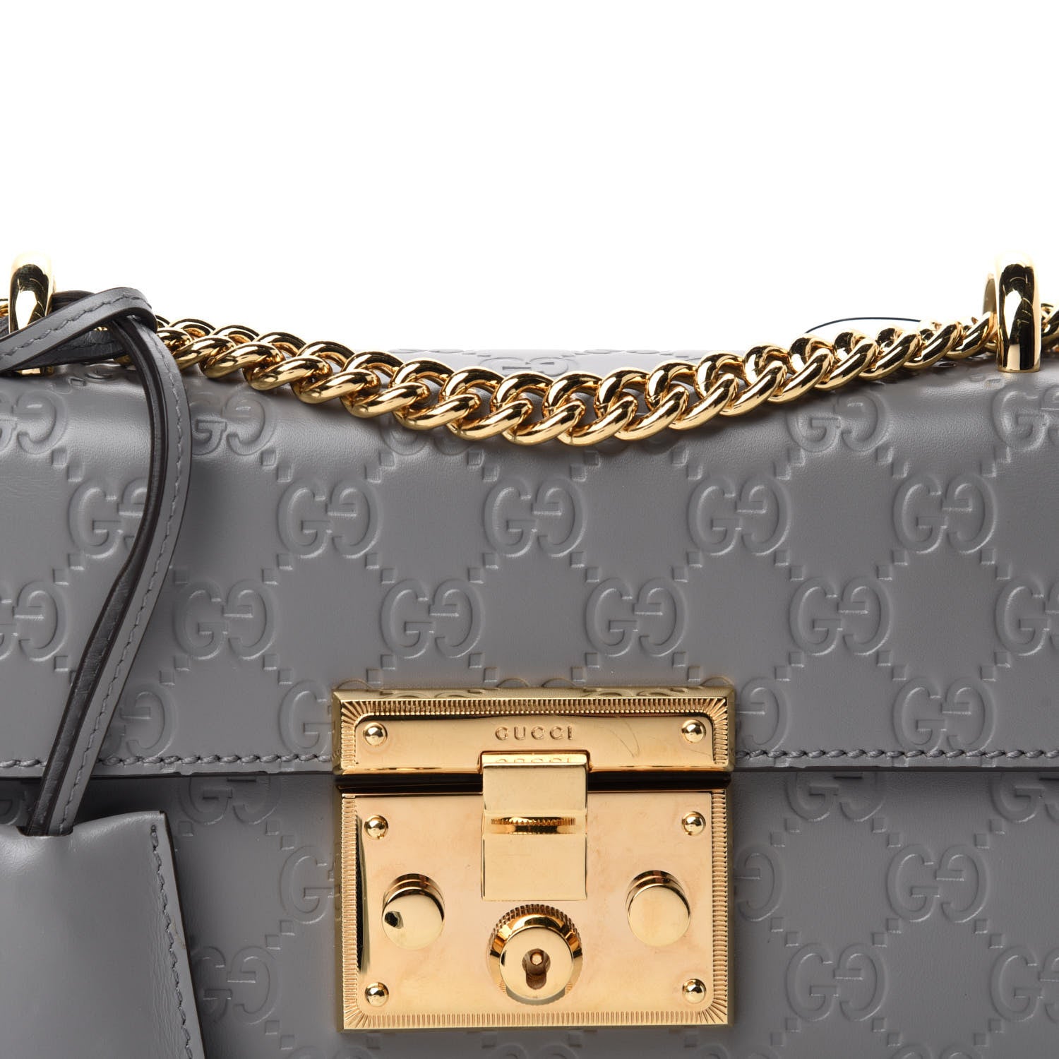 Gucci Guccissima Small Padlock Shoulder Bag Grey 11 of 11