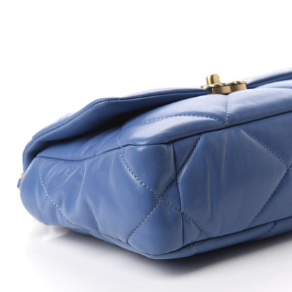 Chanel Lambskin Quilted Medium 19 Flap Blue 6 of 10