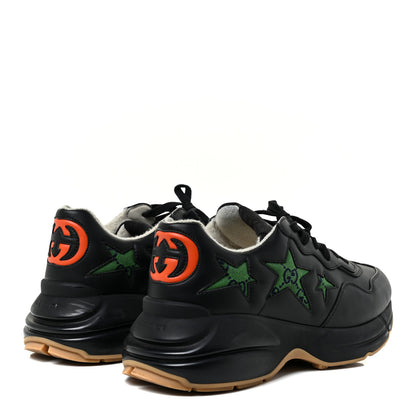 Gucci Demetra Monogram Multicolor Stars Inlay Mens Rhyton Sneakers 10.5 Black Green Blue Deep Orange 5 of 22