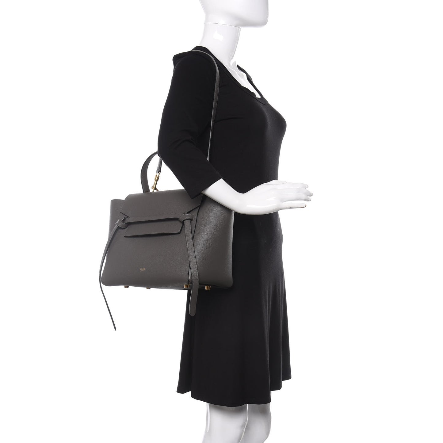 Grained Calfskin Mini Belt Bag Grey