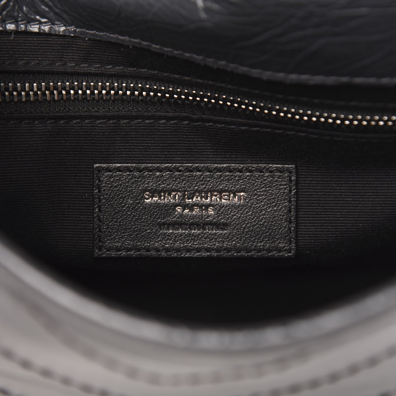 Saint Laurent Crinkled Calfskin Matelasse Monogram Niki Chain Wallet Fog 6 of 9