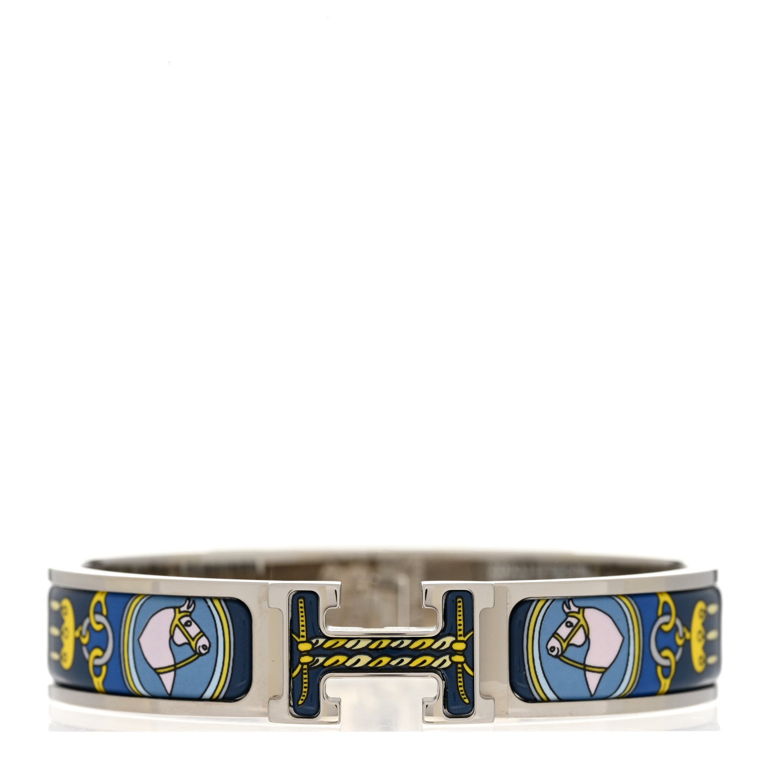 Hermes Enamel Printed Narrow Bouquets Selliers Clic Clac H Bracelet PM Ecume 1 of 5