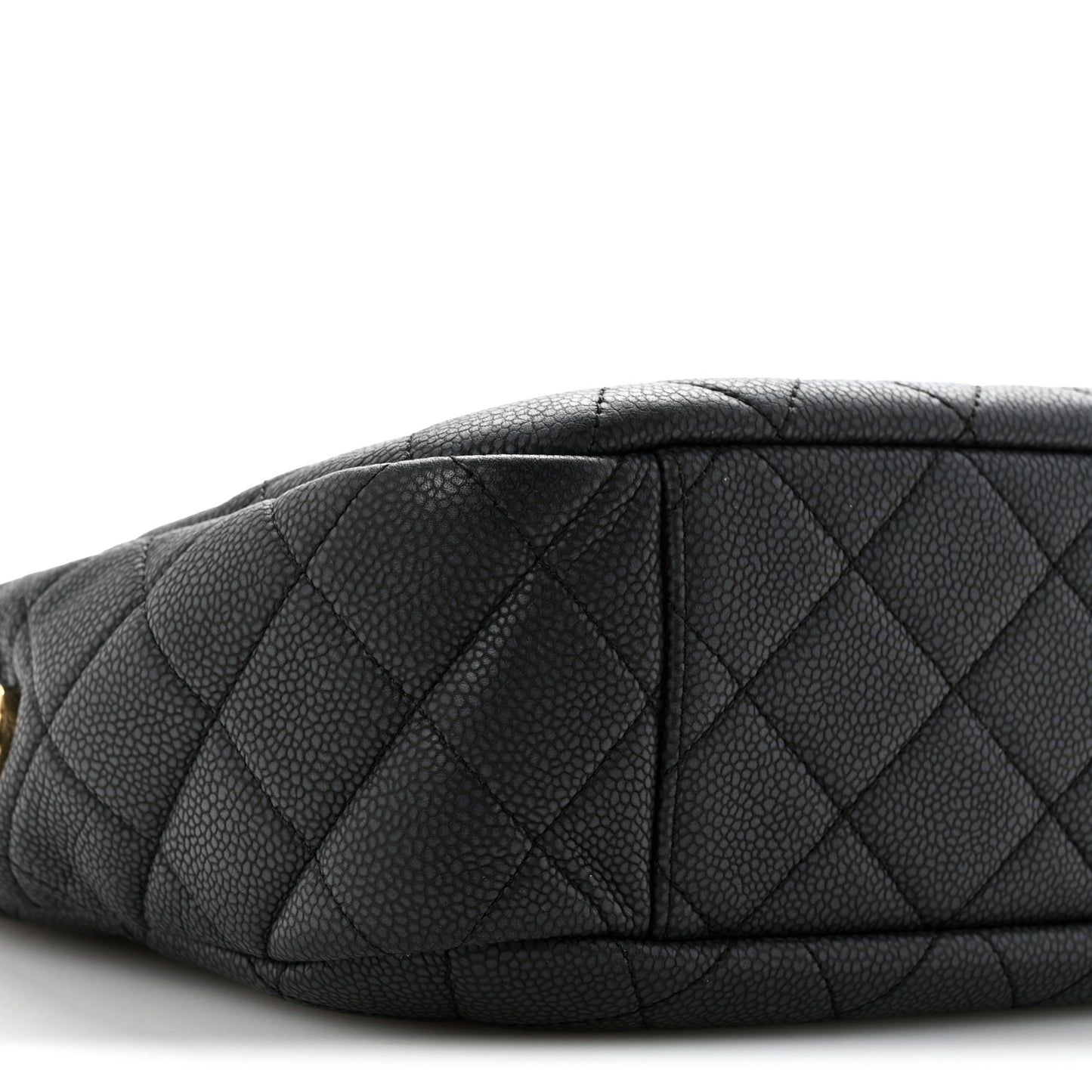 Caviar Quilted Large Coco Tassel Camera Case Black